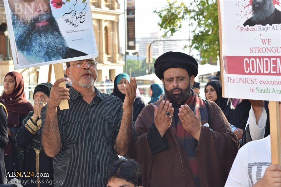 تقرير مصور / الرجال والنساء يتجمعون ويستنكرون اعدام المجاهد الشيخ النمر في استراليا